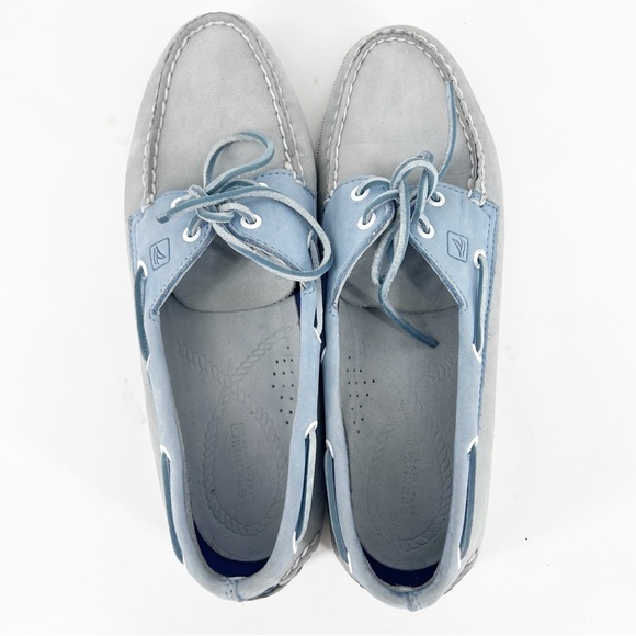 Sperry Gray and Blue Boat Shoes - Picture 4 of 6